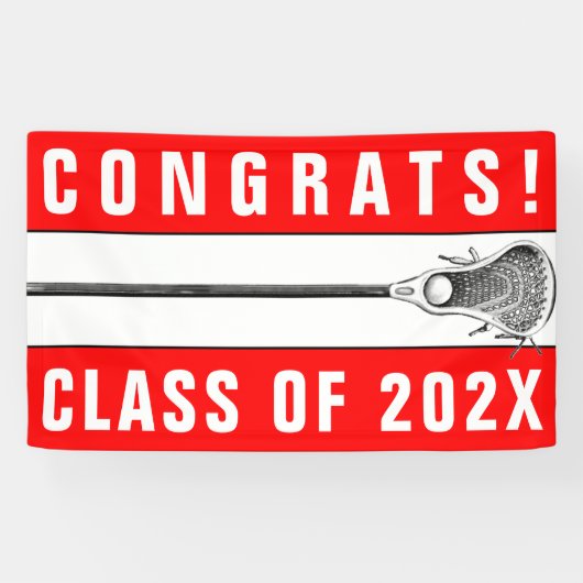 Lacrosse Red Team Senior Night Banner (Horizontaal)