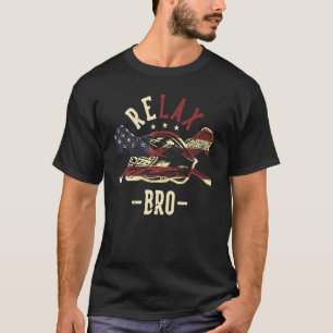 Lacrosse Relax Bro US vlag Lacrosse Sticks en Hel T-shirt