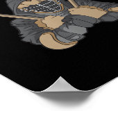 Lacrosse  Retro Lacrosse Stick afbeelding Poster (Hoek)