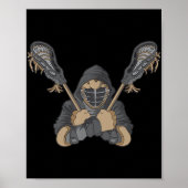 Lacrosse  Retro Lacrosse Stick afbeelding Poster (Voorkant)