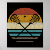 Lacrosse Retro Lacrosse Stick Sun Gift Poster (Voorkant)