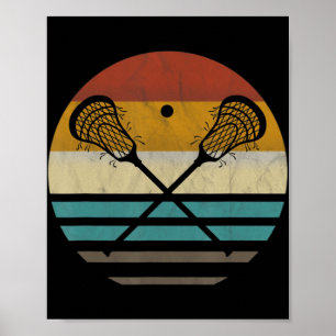 Lacrosse Retro Lacrosse Stick Sun Gift Poster