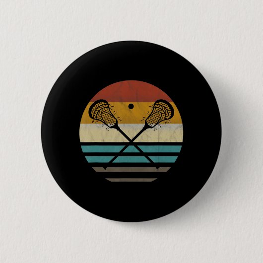 Lacrosse Retro Lacrosse Stick Sun Gift Ronde Button 5,7 Cm (Voorkant)