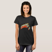 Lacrosse Retro Lacrosse Stick Sunset T-shirt (Voorkant volledig)