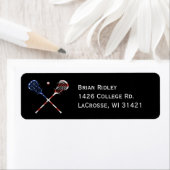 Lacrosse Return Address Labels Patriotic Sticks (Insitu)