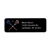 Lacrosse Return Address Labels Patriotic Sticks (Voorkant)