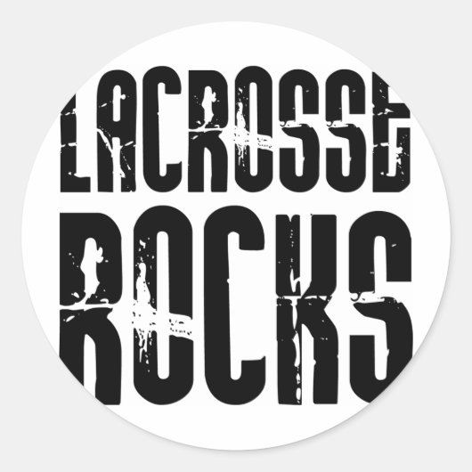 Lacrosse Rocks Ronde Sticker (Voorkant)