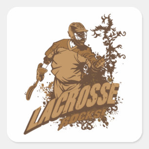 Lacrosse Rocks! Vierkante Sticker