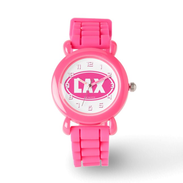 Lacrosse Roze LAX ovaal polshorloge Horloge (Voorkant)