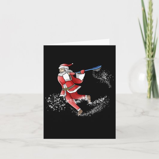 Lacrosse Santa Christmas Cool Lax Sport Ugly X-mas Kaart (Voorkant)