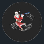 Lacrosse Santa Christmas Cool Lax Sport Ugly X-mas Ronde Sticker<br><div class="desc">Lacrosse Santa Christmas Cool Lax Sport Ugly X-mas Panama</div>
