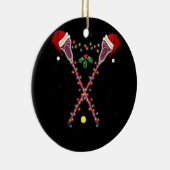 Lacrosse Santa Hat Kerstmis Sport Keramisch Ornament (Rechts)