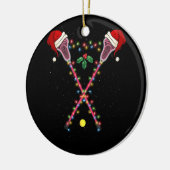 Lacrosse Santa Hat Kerstmis Sport Keramisch Ornament (Links)