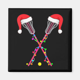 Lacrosse Santa Hat Kerstmis Vun Sport Kerstmis Magneet