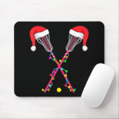 Lacrosse Santa Hat Kerstmis Vun Sport Kerstmis Muismat (Met muis)