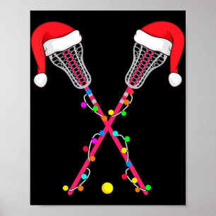 Lacrosse Santa Hat Kerstmis Vun Sport Kerstmis Poster