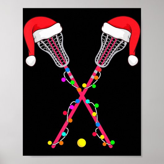 Lacrosse Santa Hat Kerstmis Vun Sport Kerstmis Poster (Voorkant)