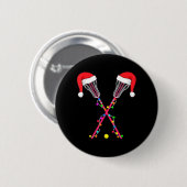 Lacrosse Santa Hat Kerstmis Vun Sport Kerstmis Ronde Button 5,7 Cm (Voorkant /achterkant)