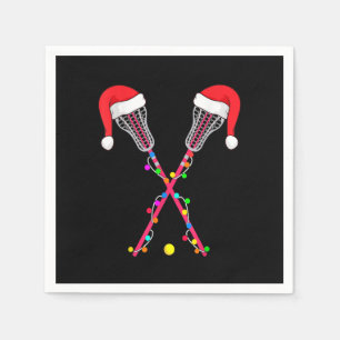 Lacrosse Santa Hat-kerstverlichting Funny Sport Xm Servet