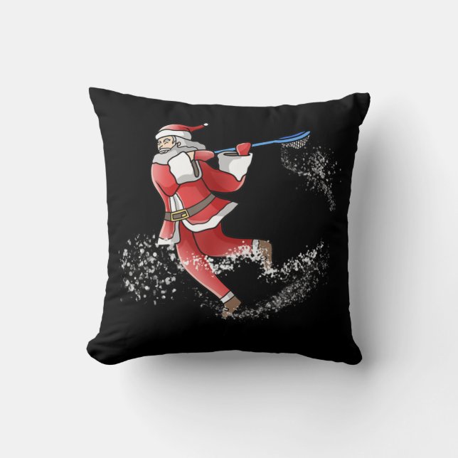 Lacrosse Santa kerstkool Lax Sport Ugly X-Mas Kussen (Voorkant)