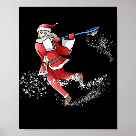 Lacrosse Santa kerstkool Lax Sport Ugly X-Mas Poster (Voorkant)
