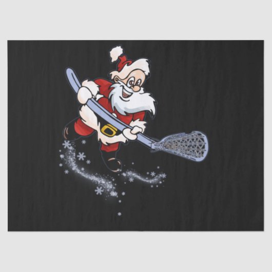 Lacrosse Santa kerstkool Lax Sport Ugly X-Mas Tissuepapier (Voorkant)