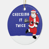 Lacrosse Santa Verzamelaarsobject Keramisch Ornament (Links)