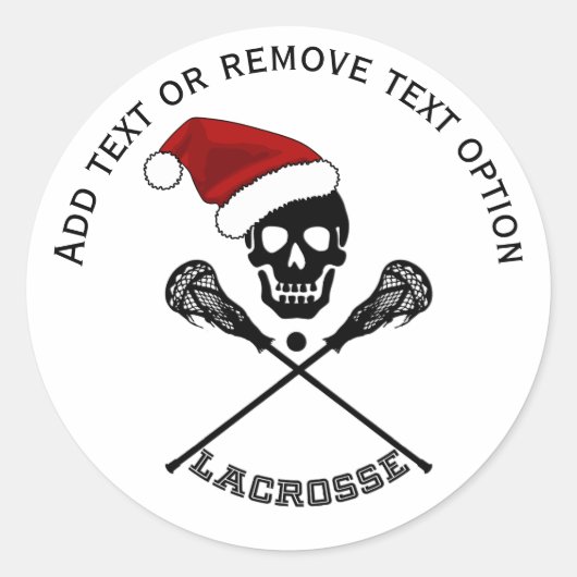 Lacrosse schedel Kerstmis Ronde Sticker (Voorkant)