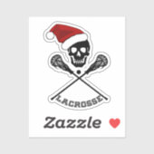 Lacrosse schedel Kerstmis Sticker (Vel)