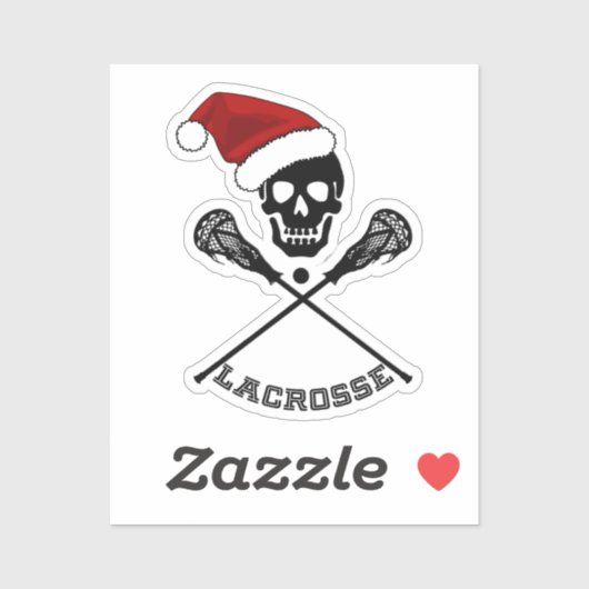 Lacrosse schedel Kerstmis Sticker (Vel)