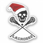 Lacrosse schedel Kerstmis Sticker (Voorkant)