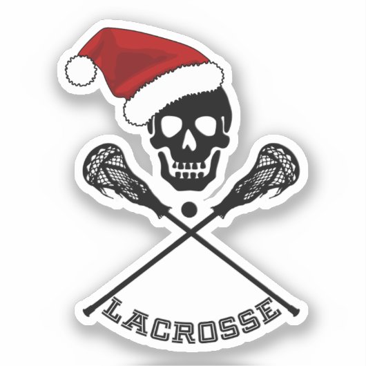 Lacrosse schedel Kerstmis Sticker (Voorkant)