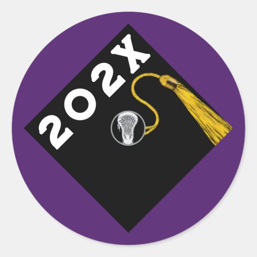 Lacrosse Senior Night Afstuderen Ronde Sticker (Voorkant)