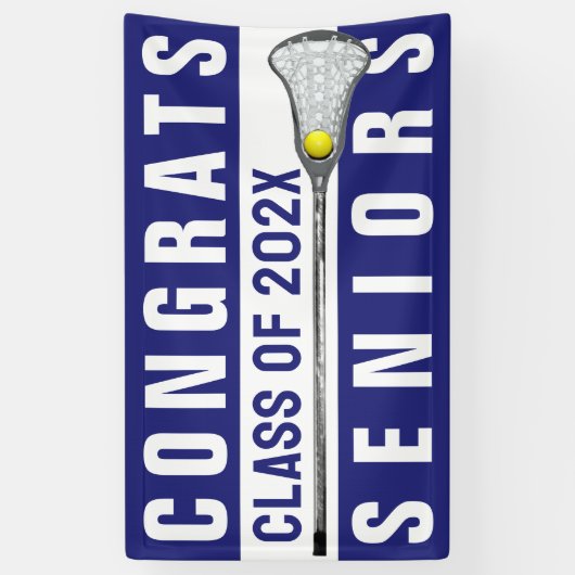 Lacrosse Senior Night Blue Banner (Verticaal)