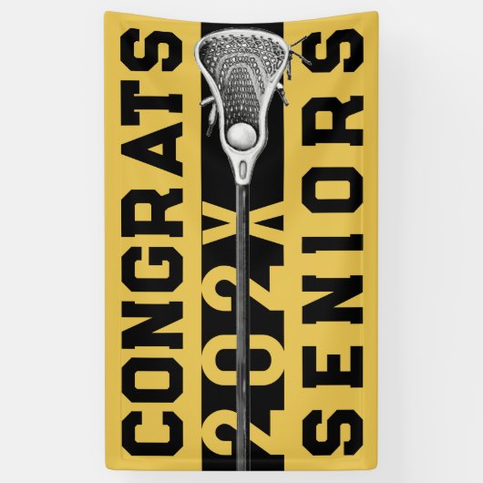 Lacrosse Senior Night Gold Spandoek (Verticaal)