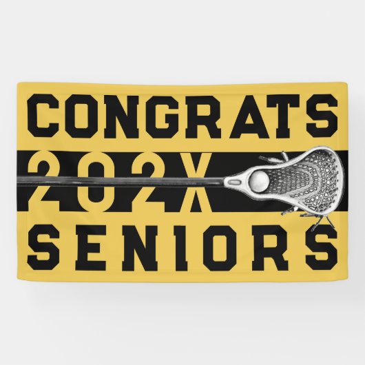 Lacrosse Senior Night Gold Spandoek (Horizontaal)