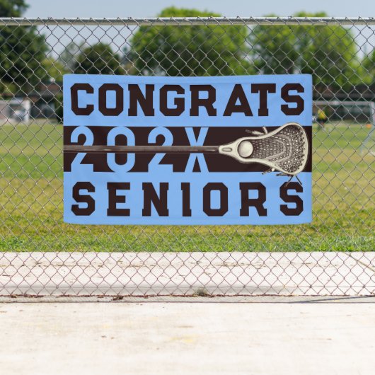 Lacrosse Senior Night Light Blue Banner (Insitu)