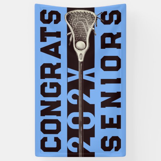 Lacrosse Senior Night Light Blue Banner (Verticaal)