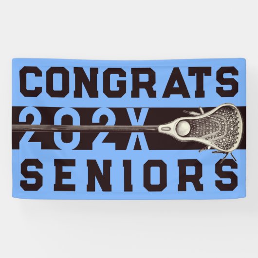 Lacrosse Senior Night Light Blue Banner (Horizontaal)