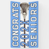 Lacrosse Senior Night Light Blue Banner (Verticaal)