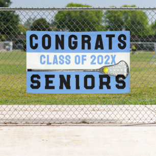 Lacrosse Senior Night Light Blue Banner