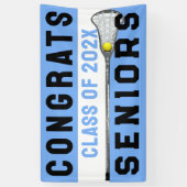 Lacrosse Senior Night Light Blue Banner (Verticaal)