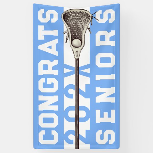 Lacrosse Senior Night Light Blue Banner (Verticaal)
