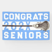 Lacrosse Senior Night Light Blue Banner (Horizontaal)