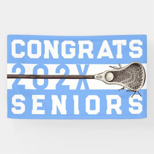 Lacrosse Senior Night Light Blue Banner (Horizontaal)
