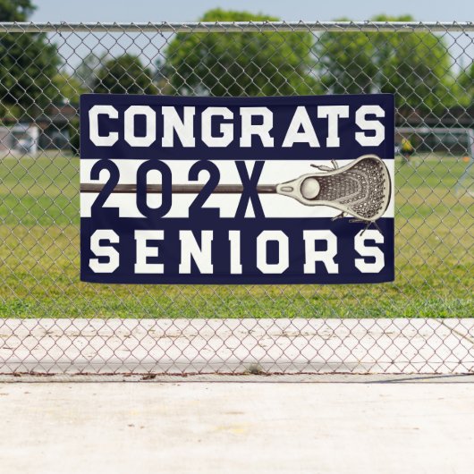 Lacrosse Senior Night Navy Blue Banner (Insitu)