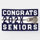 Lacrosse Senior Night Navy Blue Banner (Horizontaal)