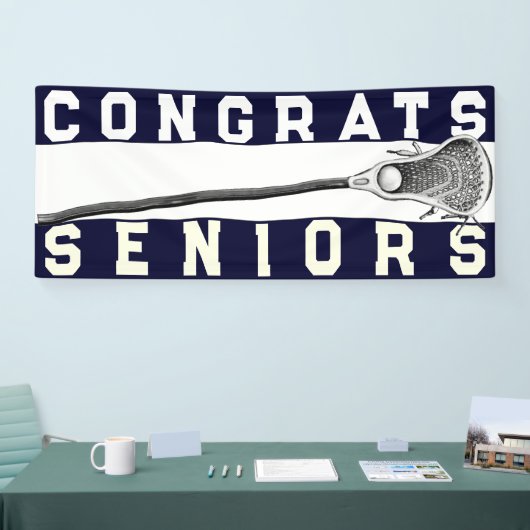 Lacrosse Senior Night Navy Blue Banner (Beurs)