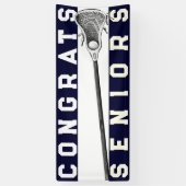 Lacrosse Senior Night Navy Blue Banner (Verticaal)
