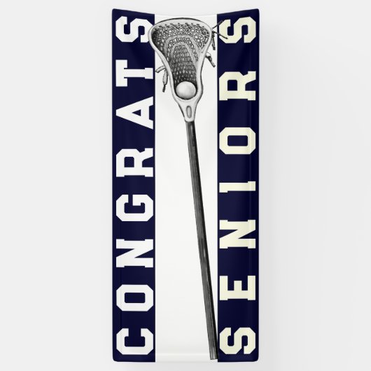 Lacrosse Senior Night Navy Blue Banner (Verticaal)